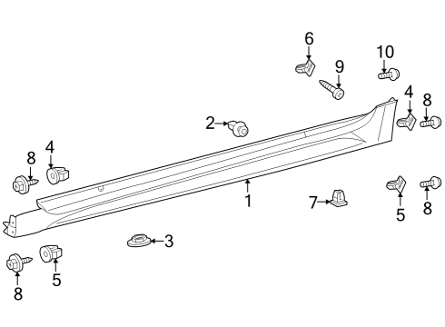 2023 Toyota GR Corolla Rocker Molding, Passenger Side Diagram for 75851-12907