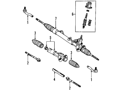 2002 Toyota Echo P/S Pump & Hoses, Steering Gear & Linkage Diagram 1 - Thumbnail