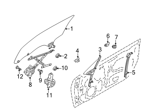 2014 Scion FR-S Glass - Door Diagram