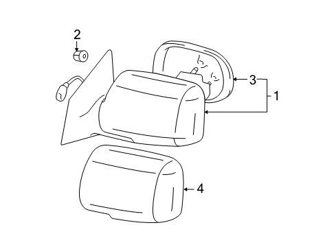 2009 Toyota Yaris Passenger Side Mirror Assembly Outside Rear View Diagram for 87910-52680