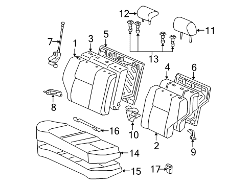 2005 Toyota Corolla Cover Sub-Assembly, Rear S Diagram for 71078-02720-E0