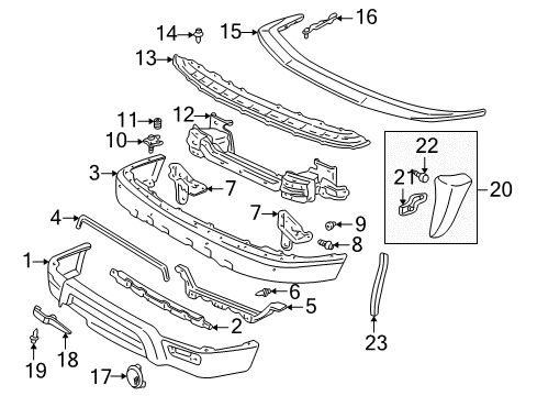 2001 Toyota 4Runner Front Bumper Diagram