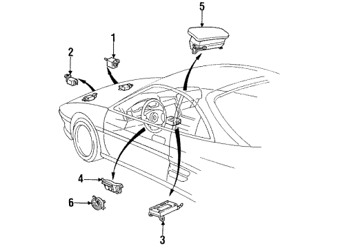 1993 Toyota MR2 Air Bag Components Diagram