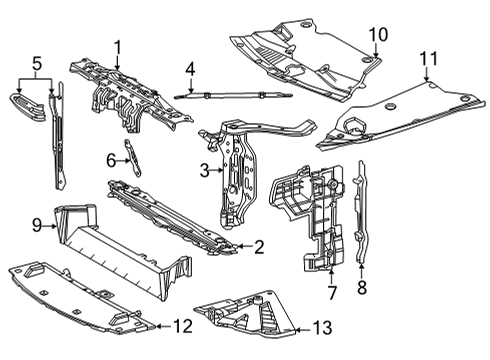 2022 Toyota Mirai Upper Brace, Driver Side Diagram for 53204-62020