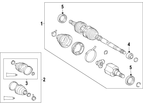 2022 Toyota Prius AWD-e Axle Shafts & Joints, Drive Axles Diagram