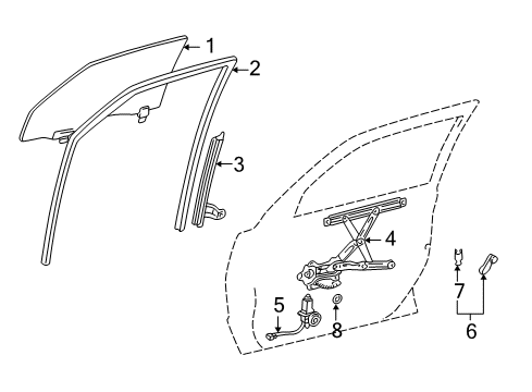 2003 Toyota Matrix Rear Door Diagram 1 - Thumbnail