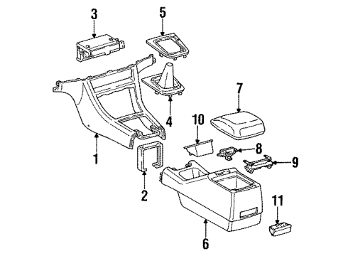 1994 Toyota Camry Front Console, Rear Console Diagram