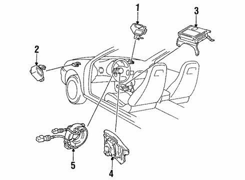 1993 Toyota Tercel Clock Spring Spiral Cable Sub-Assembly Diagram for 84306-16010