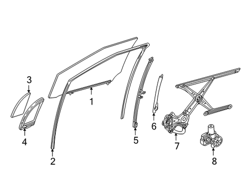 2020 Toyota Mirai WEATHERSTRIP, Front Door Diagram for 68216-62010