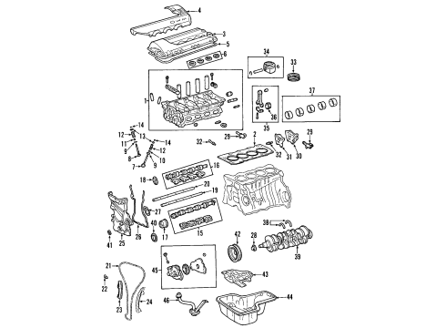 2003 Toyota Matrix Insulator, Engine Mounting, Rear Diagram for 12371-0D120