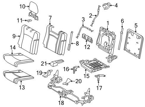 2012 Toyota Highlander Seat Mount Inner Cover, Sand, Driver Side Diagram for 71844-48030-E0