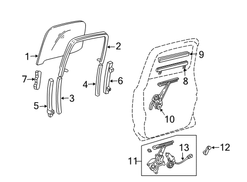 2002 Toyota Tacoma Rear Door Diagram 1 - Thumbnail