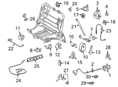 2013 Toyota Land Cruiser Bezel, Rear Seat Back Diagram for 72668-60040-A1