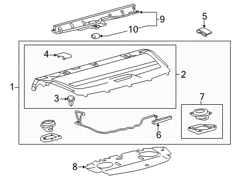 2016 Toyota Avalon Package Tray Cover, Upper Diagram for 64165-07020