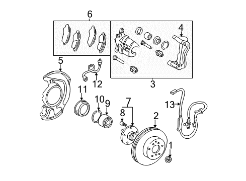 2003 Toyota Camry Brake Components, Brakes Diagram 1 - Thumbnail