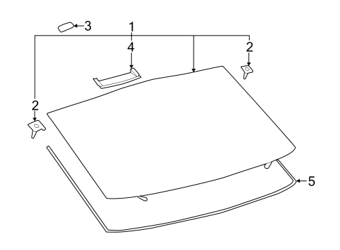 2023 Toyota bZ4X Glass - Lift Gate Diagram