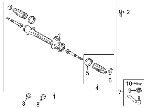 2018 Toyota Prius C Steering Column & Wheel, Steering Gear & Linkage Diagram 3 - Thumbnail