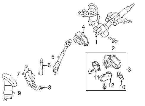 2018 Toyota Corolla Steering Column & Wheel, Steering Gear & Linkage Diagram 2 - Thumbnail