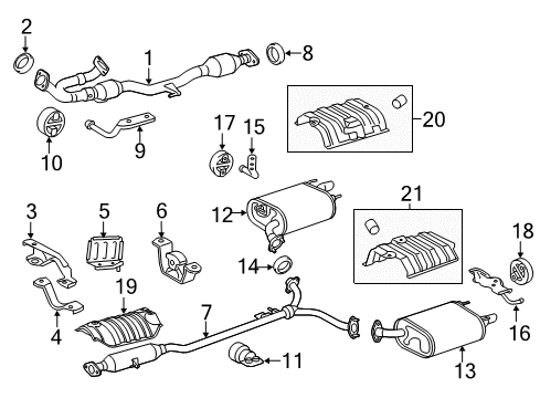 2017 Toyota Avalon Center Exhaust Pipe Assembly Diagram for 17420-0V230