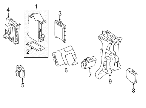 2014 Toyota Avalon Computer Assembly, Multi Diagram for 89220-07041