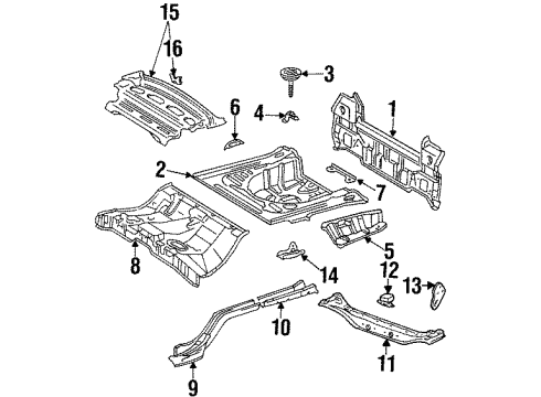 1994 Toyota Corolla Side Panel, Driver Side Diagram for 58314-12250