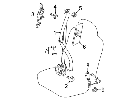 2011 Toyota Highlander Seat Belt Diagram 1 - Thumbnail