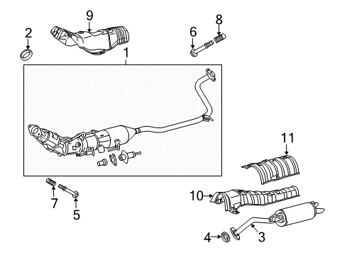 2015 Toyota Prius Plug-In Exhaust Components Diagram