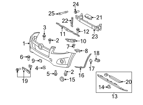 2011 Toyota RAV4 Cover, Front Bumper Hole Diagram for 52128-0R030