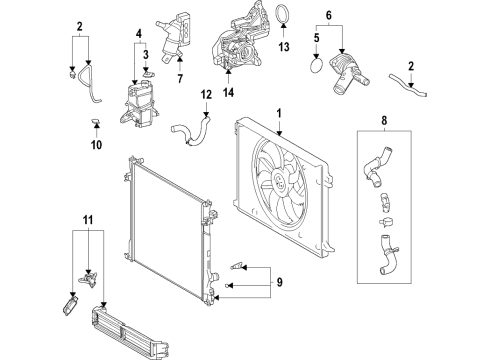 2021 Toyota Sienna Cooling System, Radiator, Water Pump, Cooling Fan Diagram