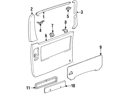 1993 Toyota Previa Cover, Slide Door Service Hole Diagram for 67851-95D00