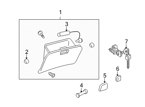 2006 Toyota Highlander Glove Box Diagram 2 - Thumbnail