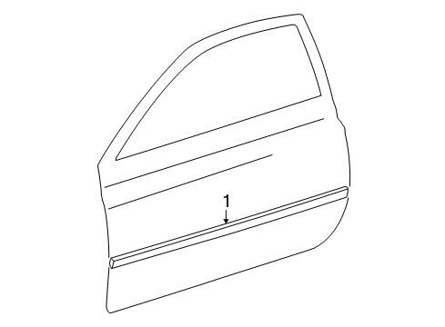 2001 Toyota Solara Moulding, Front Door, Outside RH Diagram for 75731-06040-B0