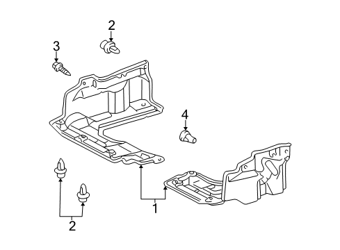 2004 Toyota Matrix Splash Shields Diagram