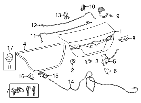 2014 Toyota Camry Panel Sub-Assembly, Luggage Diagram for 64401-06630