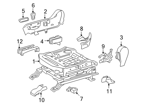 2020 Toyota 4Runner Shield, Front Seat Cushion Diagram for 71811-60350-E1