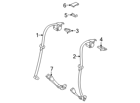 2004 Toyota Solara Guide, Rear Seat Shoulder Belt, Center Diagram for 73345-AA020-A0