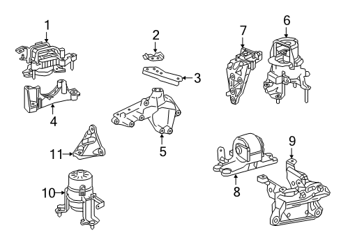 2022 Toyota Camry Engine & Trans Mounting Diagram 2 - Thumbnail