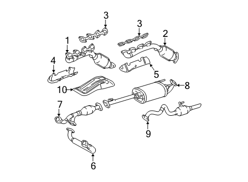 2004 Toyota 4Runner Exhaust Components Diagram 2 - Thumbnail