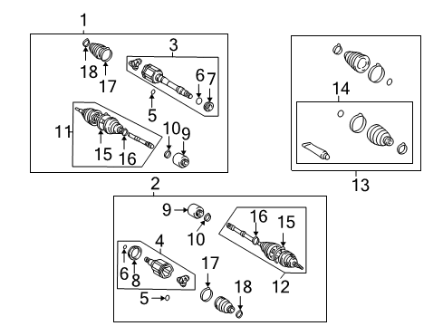 2006 Toyota Highlander Drive Axles - Front Diagram 5 - Thumbnail