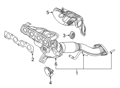 2016 Scion iA INSULATOR, Exhaust Manifold Heat Diagram for 17168-WB001