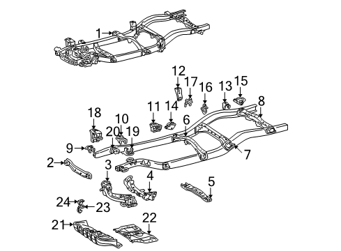 1996 Toyota Tacoma Crossmember Sub-Assy, Frame Auxiliary Diagram for 51021-35030