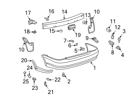 2005 Toyota Echo Rear Bumper Diagram