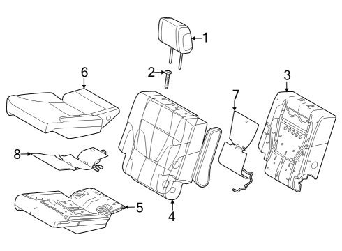 2024 Toyota Sequoia PAD, RR SEAT BACK, L Diagram for 71652-0C290