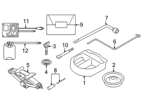 2022 Toyota GR86 Tool Bag, Rear Diagram for SU003-09590