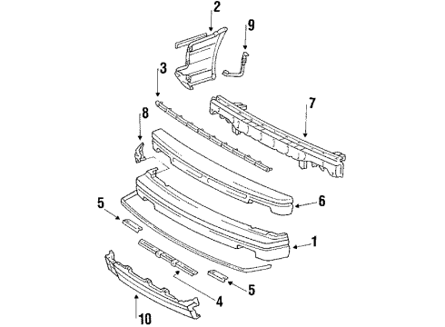 1985 Toyota Corolla Center Cover, Front Diagram for 52119-12240