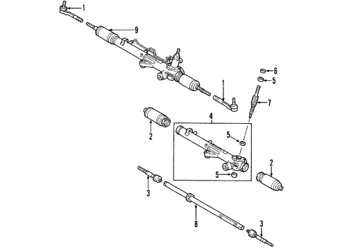 2004 Toyota Tundra P/S Pump & Hoses, Steering Gear & Linkage Diagram 1 - Thumbnail