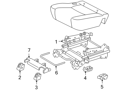 2006 Toyota Sienna Handle, Rear Seat Track Diagram for 72173-AE010