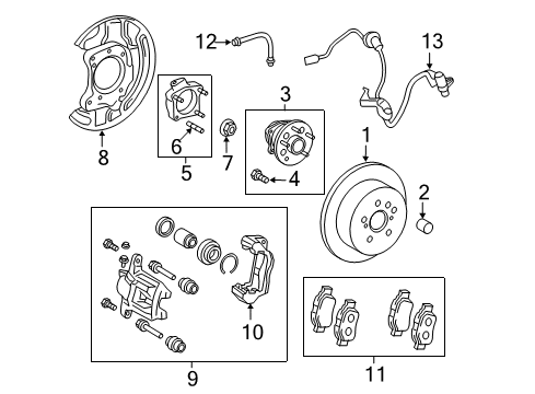 2015 Toyota Sienna Brake Components, Brakes Diagram 3 - Thumbnail