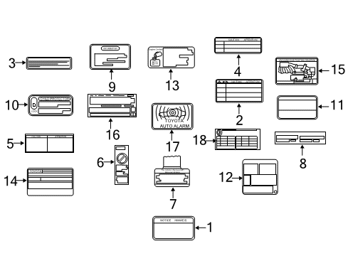 2008 Toyota Camry Information Labels Diagram