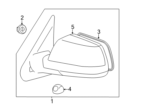 2008 Toyota Tundra Outside Rear View Passenger Side Mirror Assembly Diagram for 87910-0C181